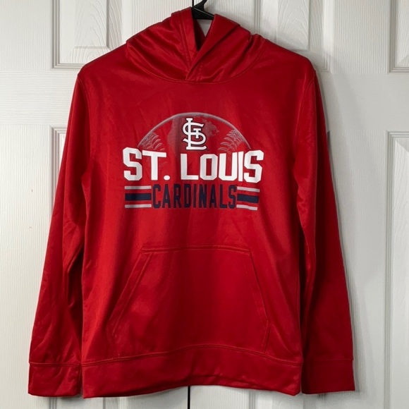 MLB St. Louis Cardinals Boys' Poly Hooded Sweatshirt Various Sizes - Picture 3 of 8